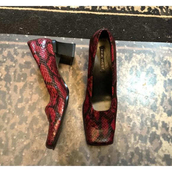 Nine West Shoes - 8.5 Red Snake Print Heels